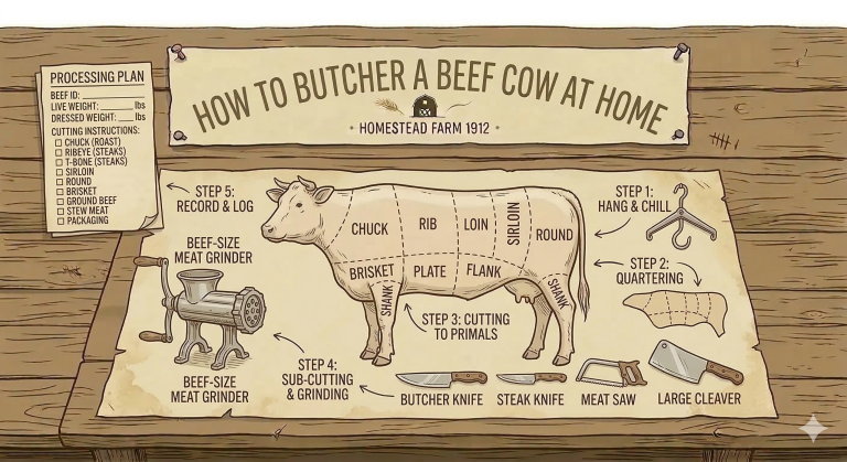 how to butcher a cow